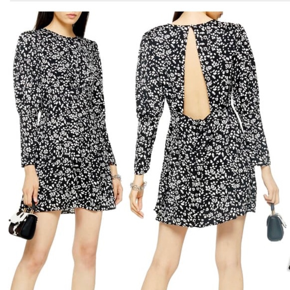 Top shop mini dress with open back